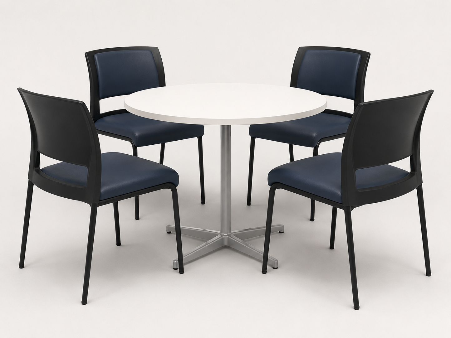 Preowned 4-Person Café Table & Steelcase Chair Set