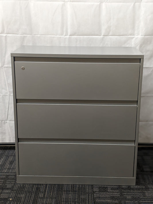 STEELCASE LATERAL FILE 3 DRAWERS FLUSH STEEL FRONT
