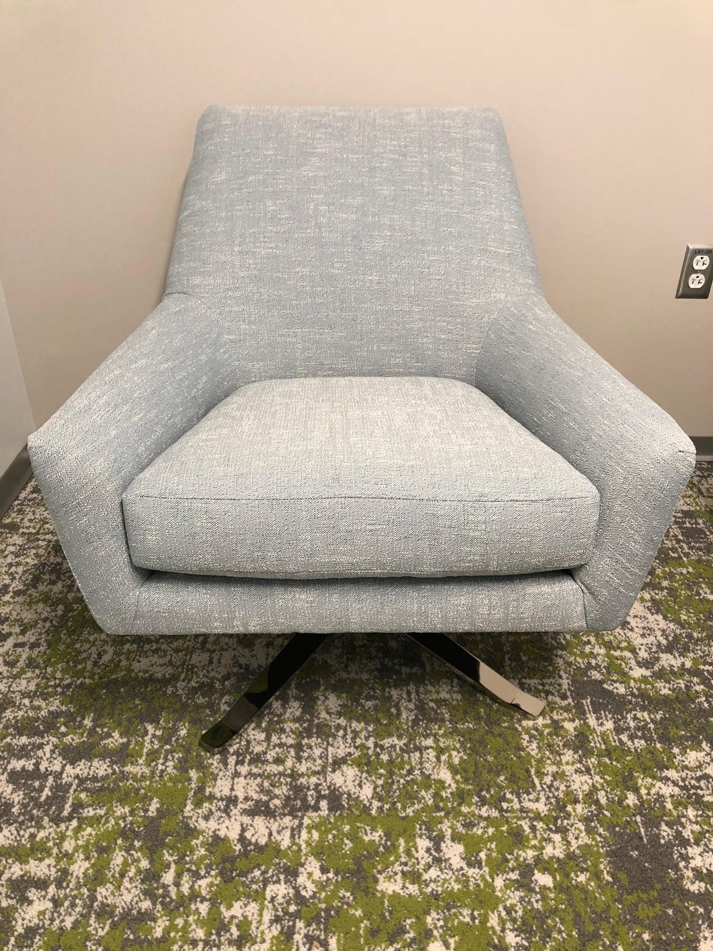 WEST ELM LUCAS SWIVEL CHAIR - SKY