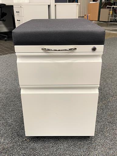 KNOLL MOBILE BOXFILE PEDESTAL W SEAT CUSHION PULL HANDLE