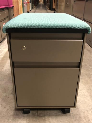 STEELCASE MOBILE BOXFILE PEDESTAL WITH CUSHION