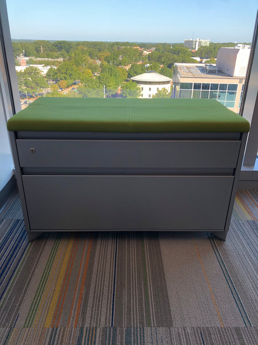 STEELCASE 1 1/2 DRAWER/DRAWER LATERAL FILE, FLUSH STEEL FRONT