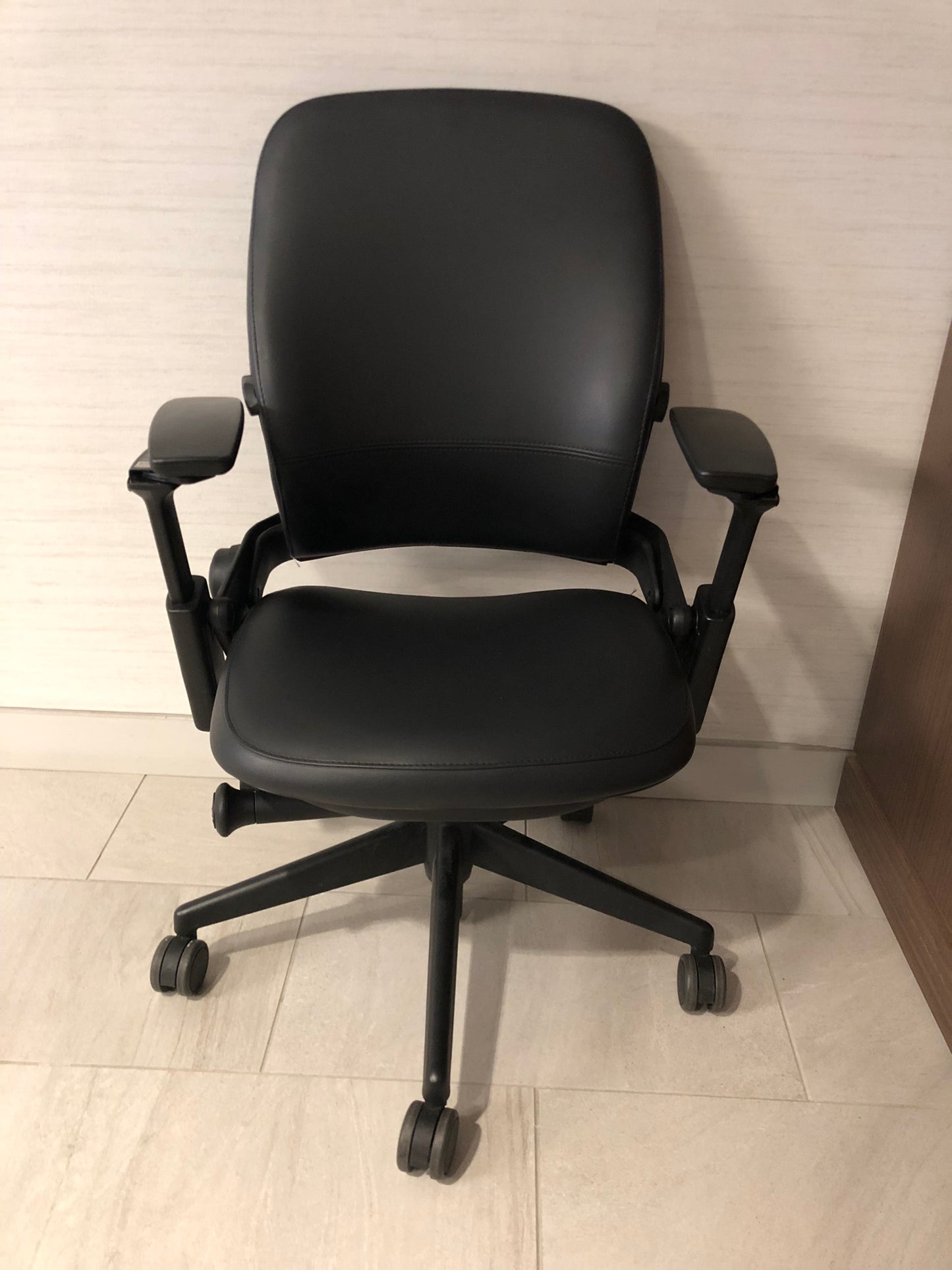 STEELCASE LEAP TASK CHAIR - BLACK FAUX LEATHER