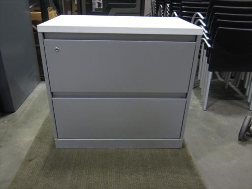 STEELCASE 2 DRAWER LATERAL FILE WITH LAMINATE TOP