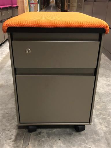 STEELCASE MOBILE BOXFILE PEDESTAL WITH CUSHION